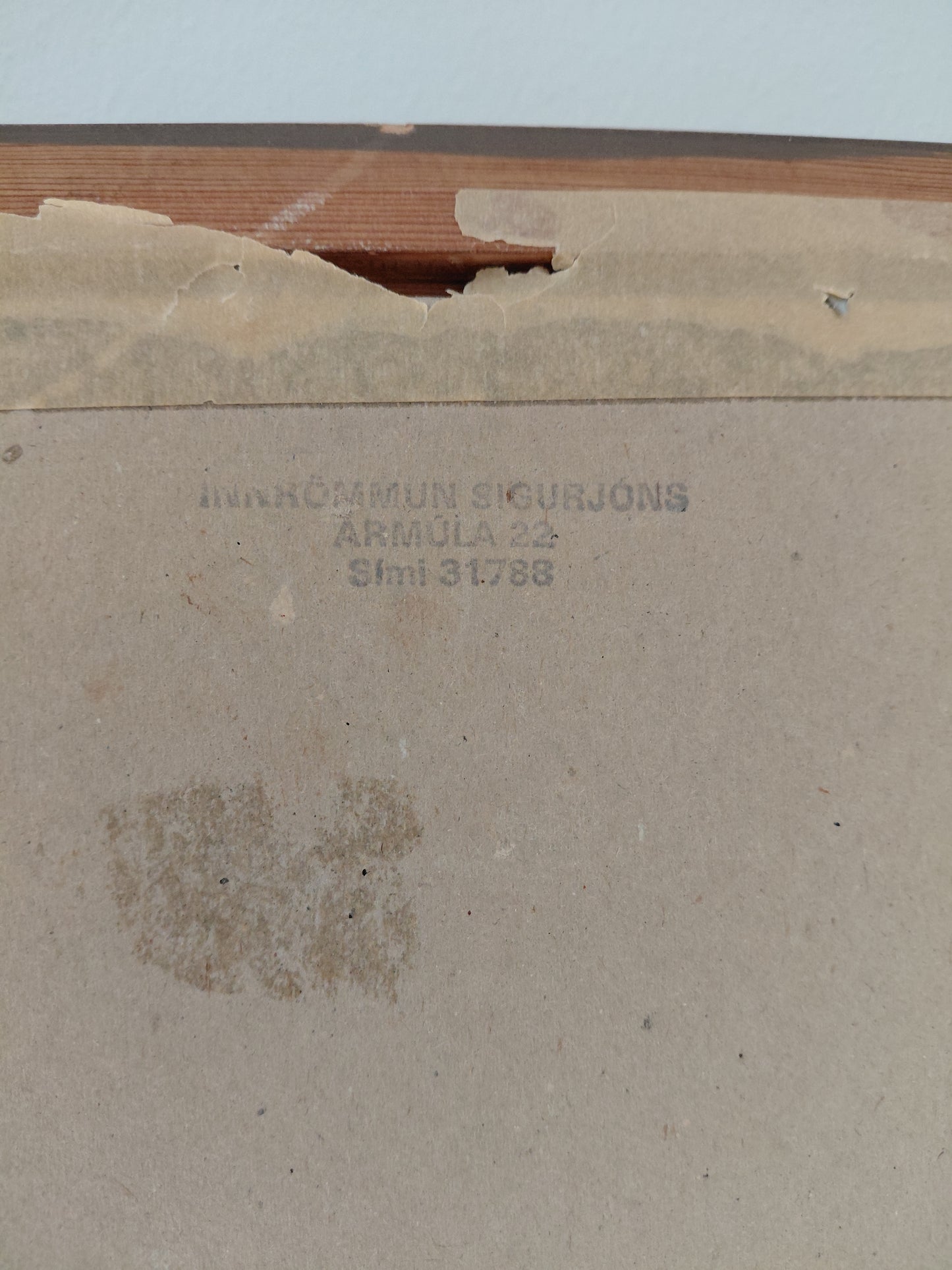 Vintage abstract málverk úr kol eða krít (1980), Ókunnur höfundur