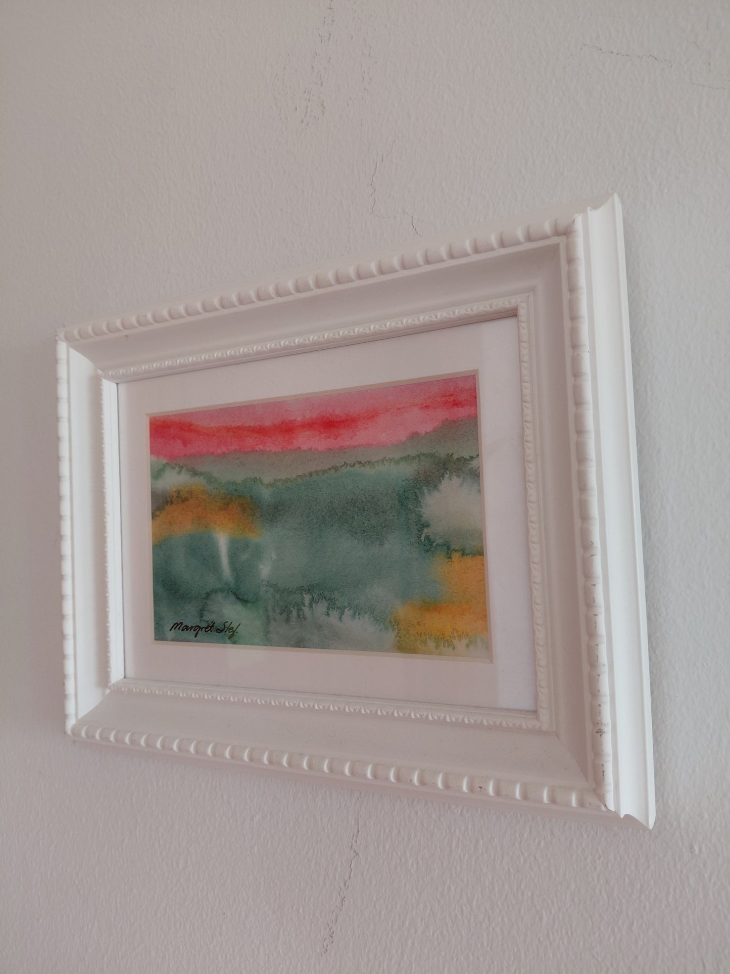 Vatnslita málverk (23x18 cm), Margrét Stefánsdóttir