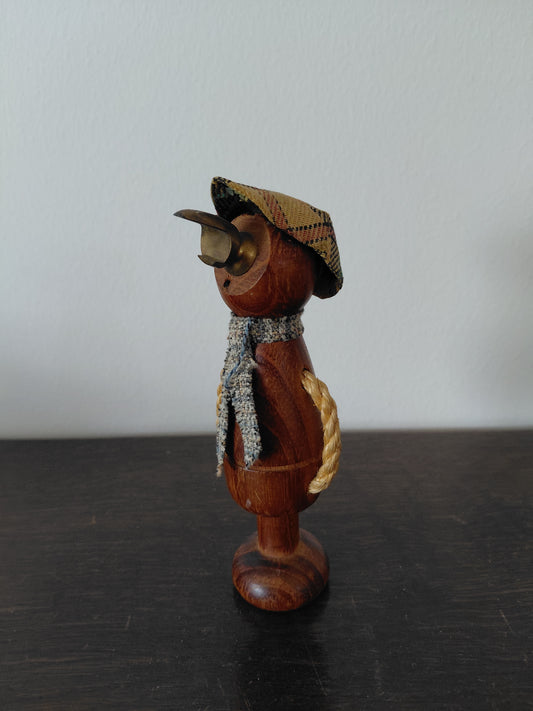 Retro flöskuopnari úr tekk (ca. 1960), vintage