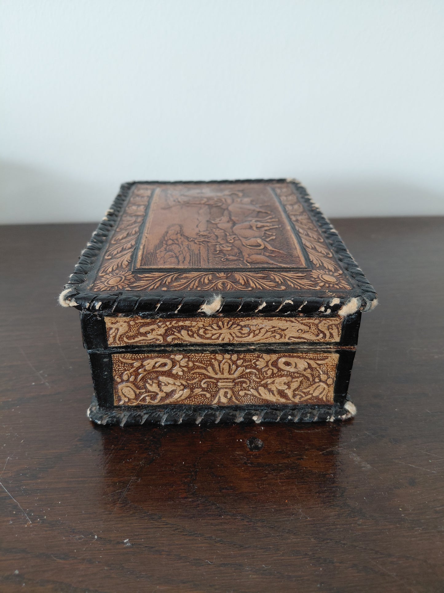 Vintage leður sígarettubox (1950-1970), vintage