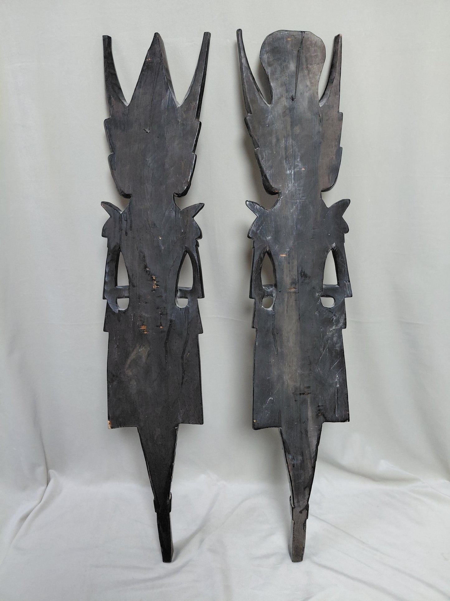 Handskornar balískar vegg-grímur (Rama & Shinta), Indonesía