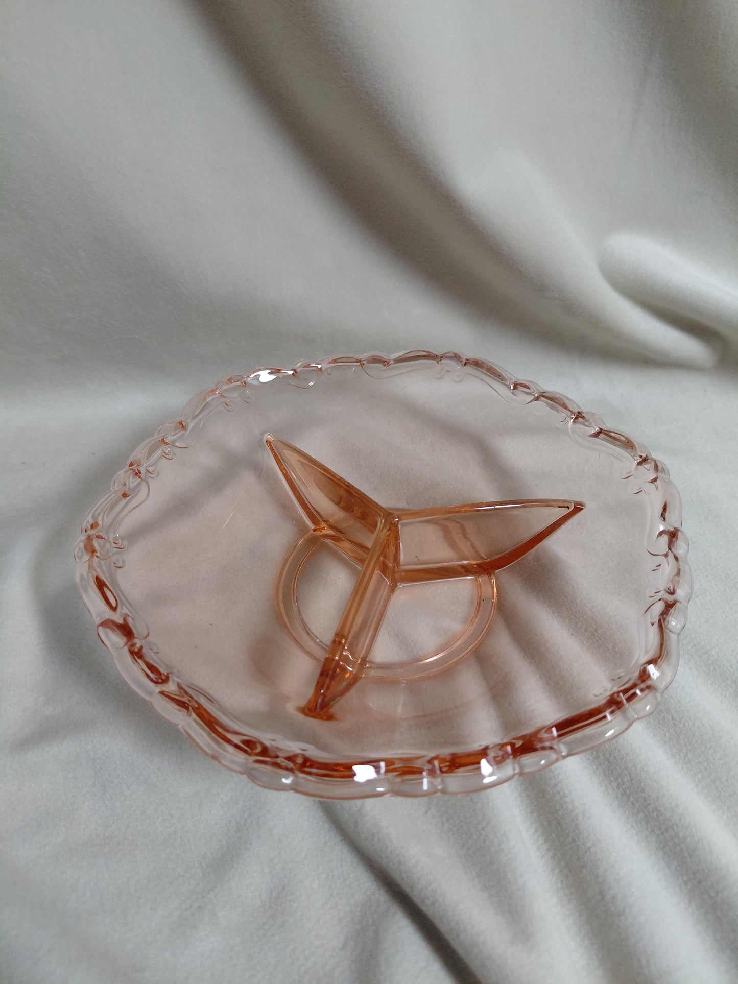 Vintage þriggja hólfa skál (1940s), Hocking Glass Company