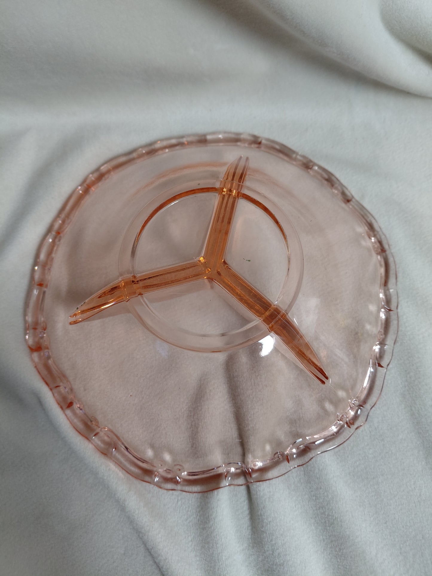 Vintage þriggja hólfa skál (1940s), Hocking Glass Company