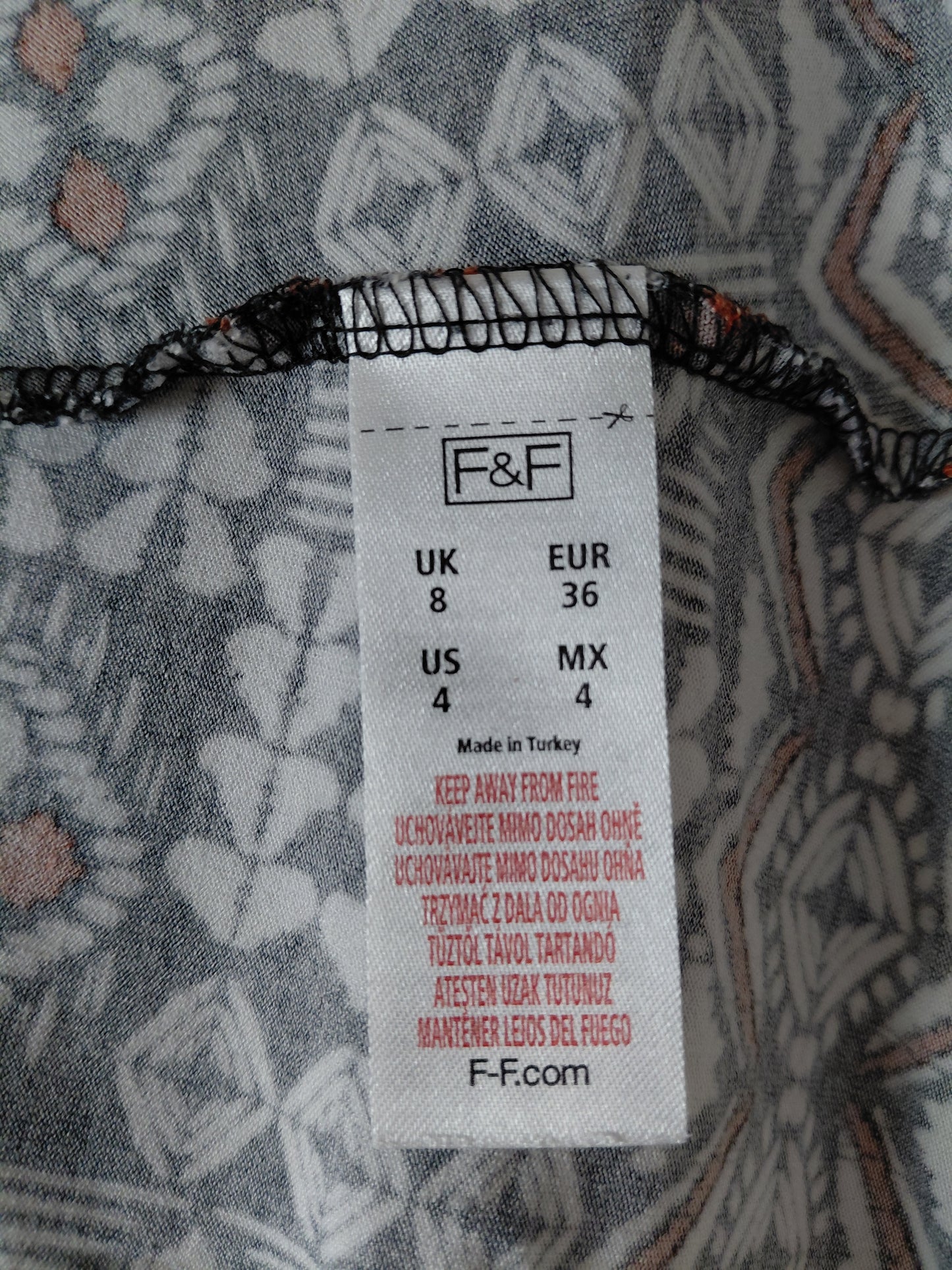 Síður sumarkjóll, strech, munstraður, EUR 36, F&F