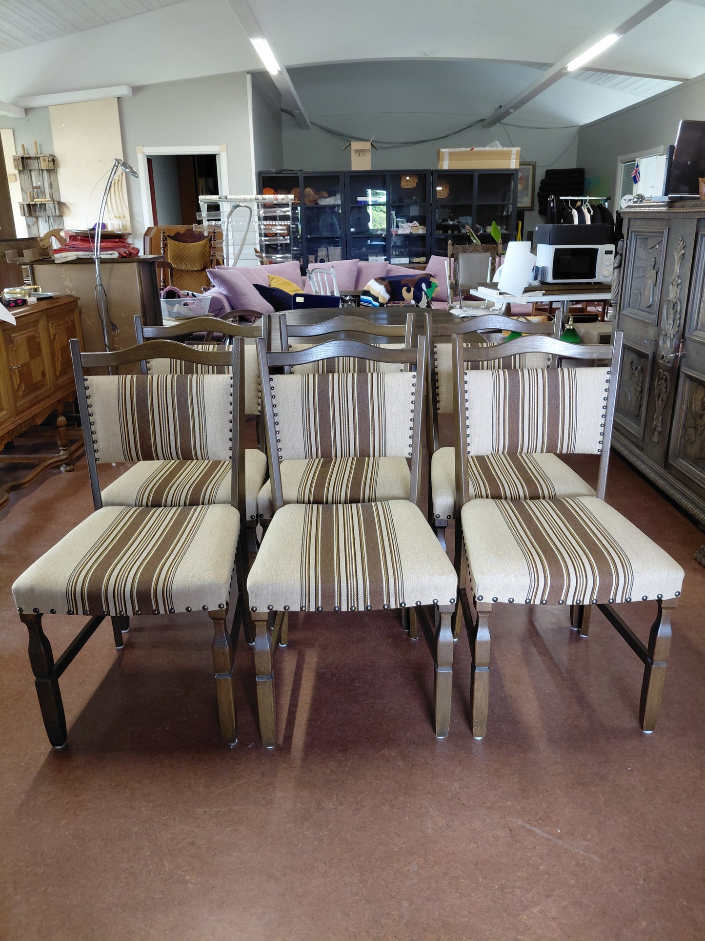 Vintage borðstofustólar með ullar áklæði (8 stk sem seljast stakir), Heimilið Sogavegi