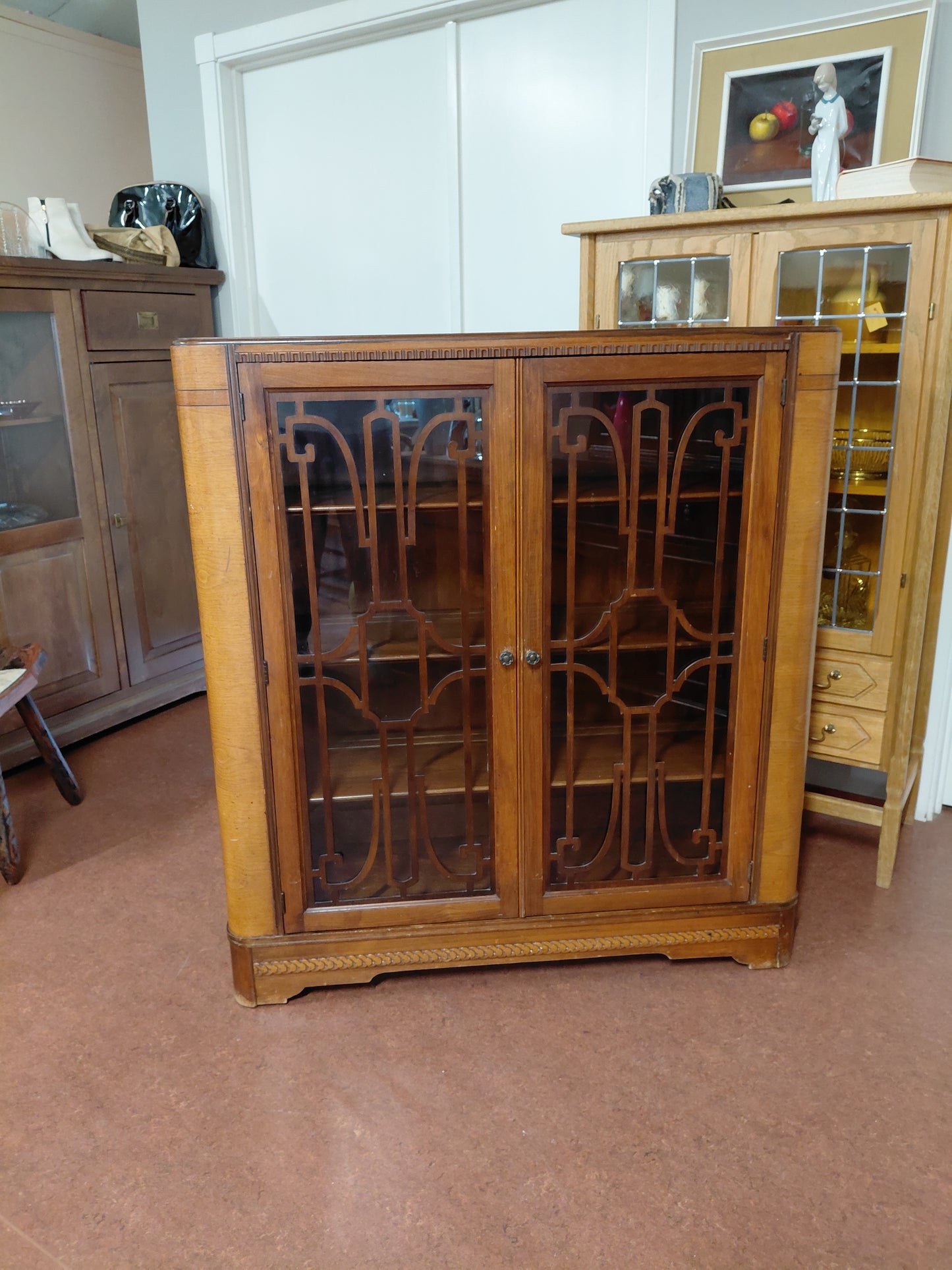 Vintage bóka glerskápur art deco (1960 eða eldri)