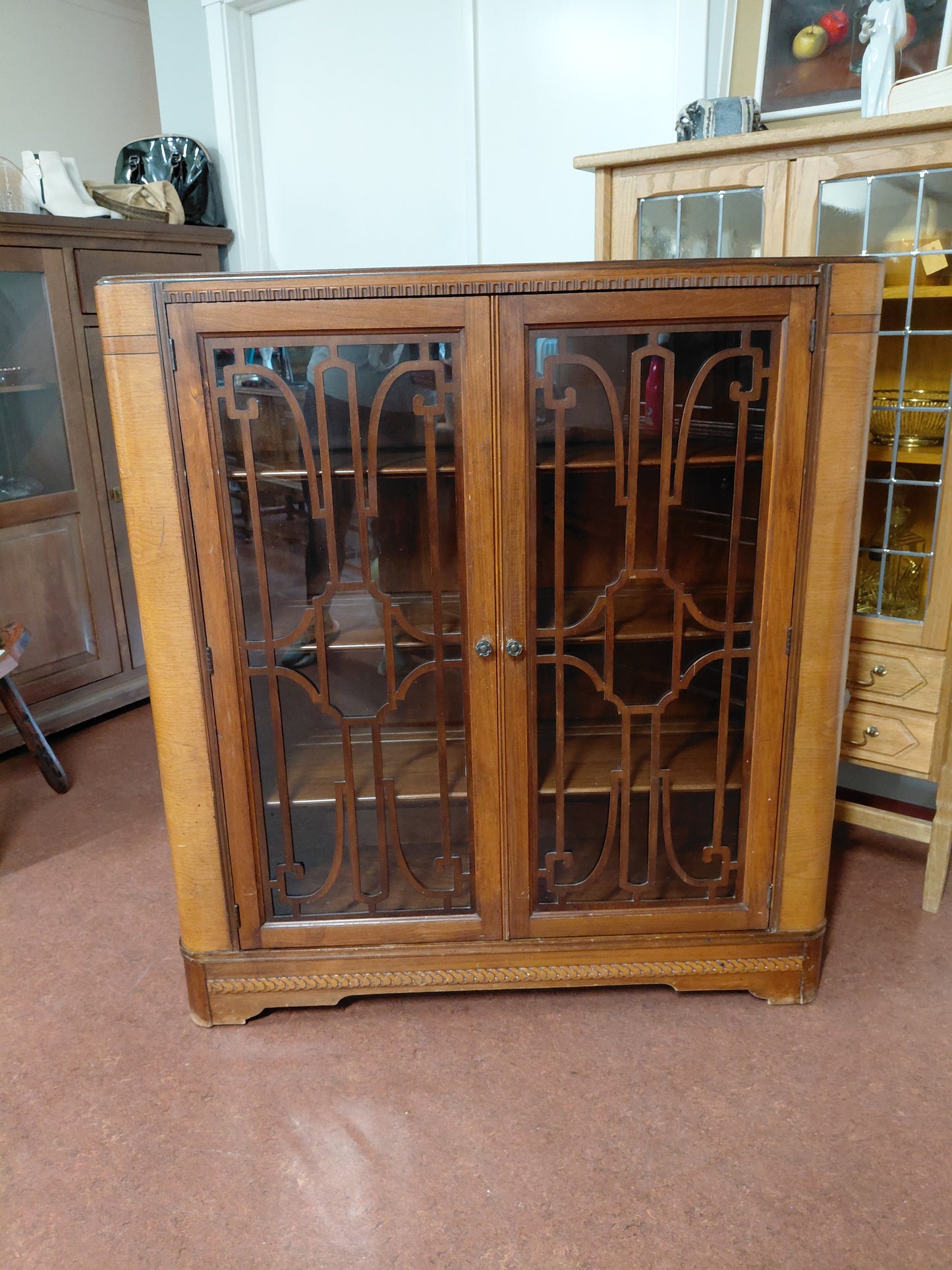 Vintage bóka glerskápur art deco (1960 eða eldri)