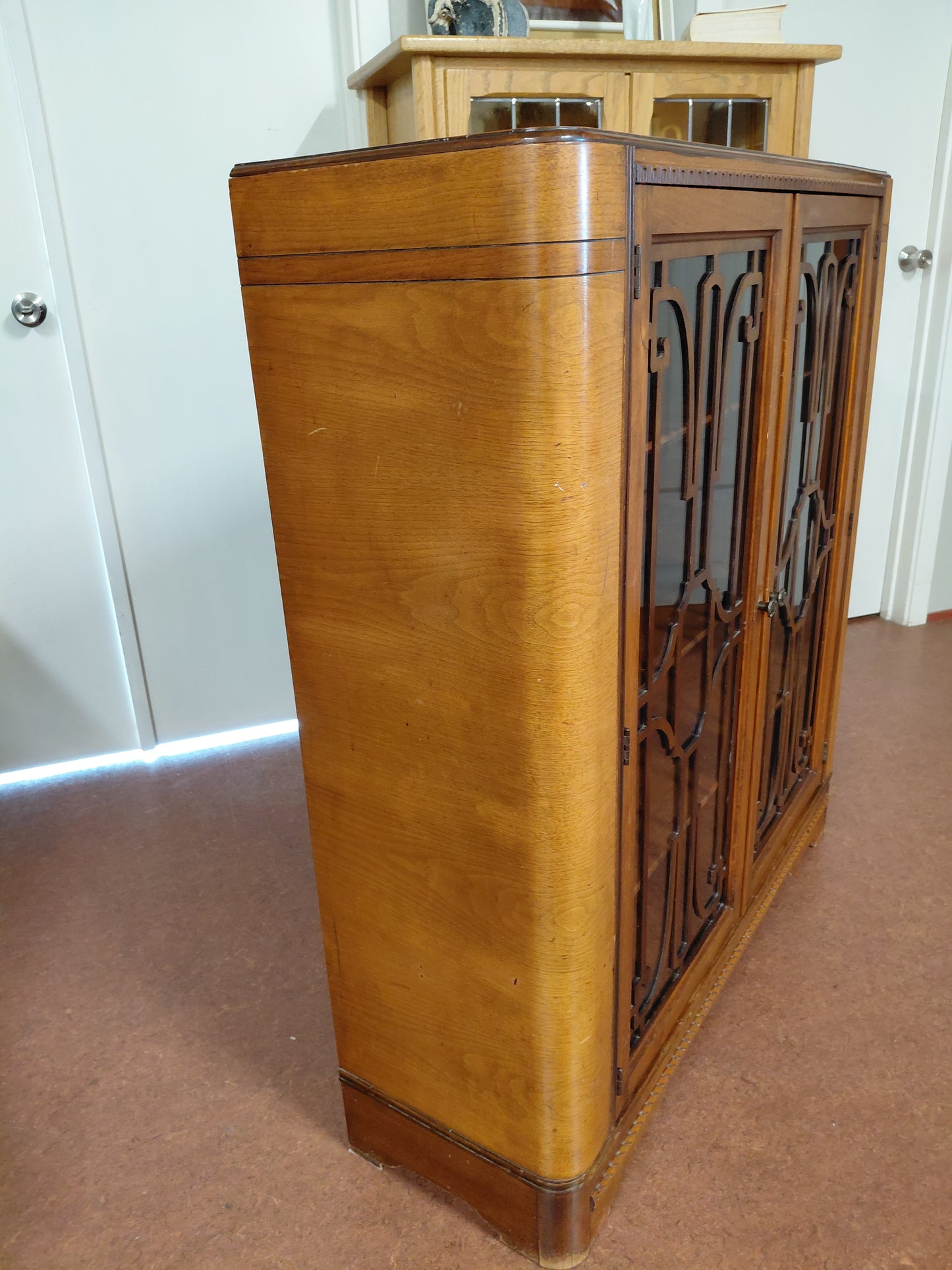Vintage bóka glerskápur art deco (1960 eða eldri)
