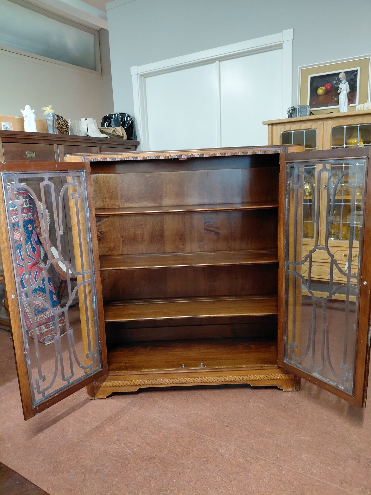 Vintage bóka glerskápur art deco (1960 eða eldri)