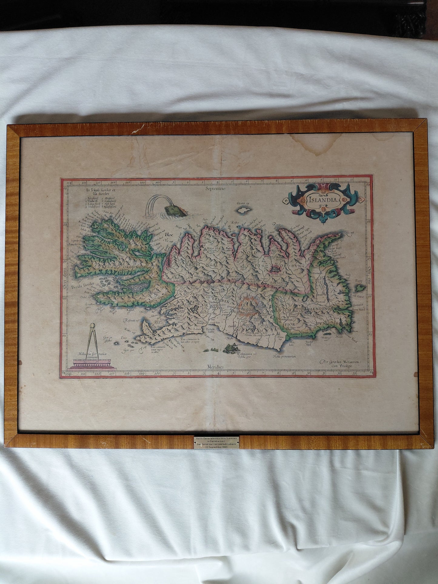 Landakort "Islandia" (1595-1613), Gerardus Mercator (1512–1594)