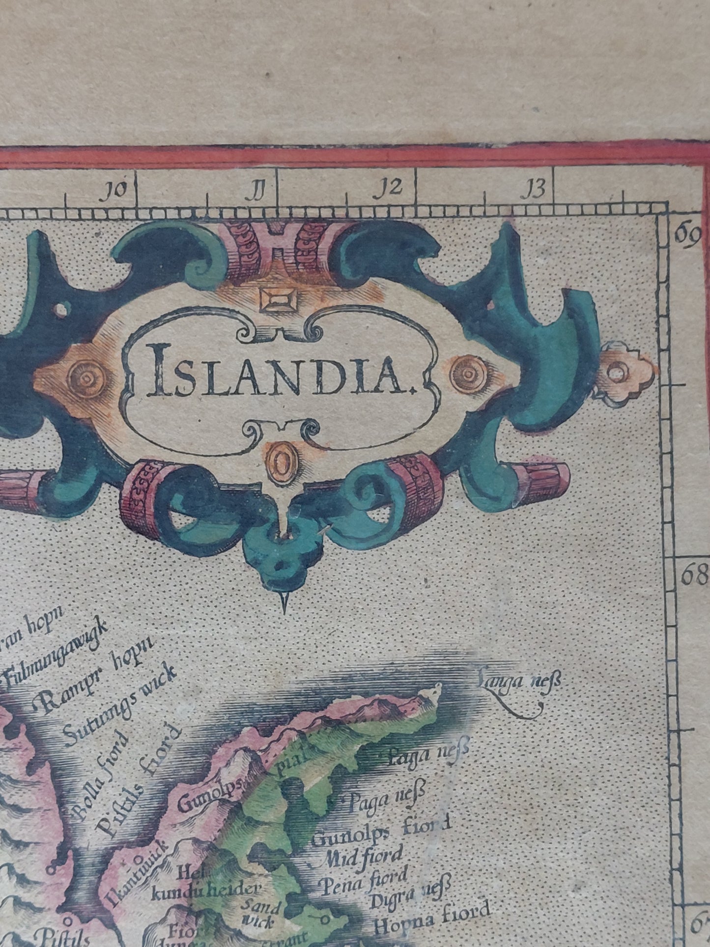Landakort "Islandia" (1595-1613), Gerardus Mercator (1512–1594)