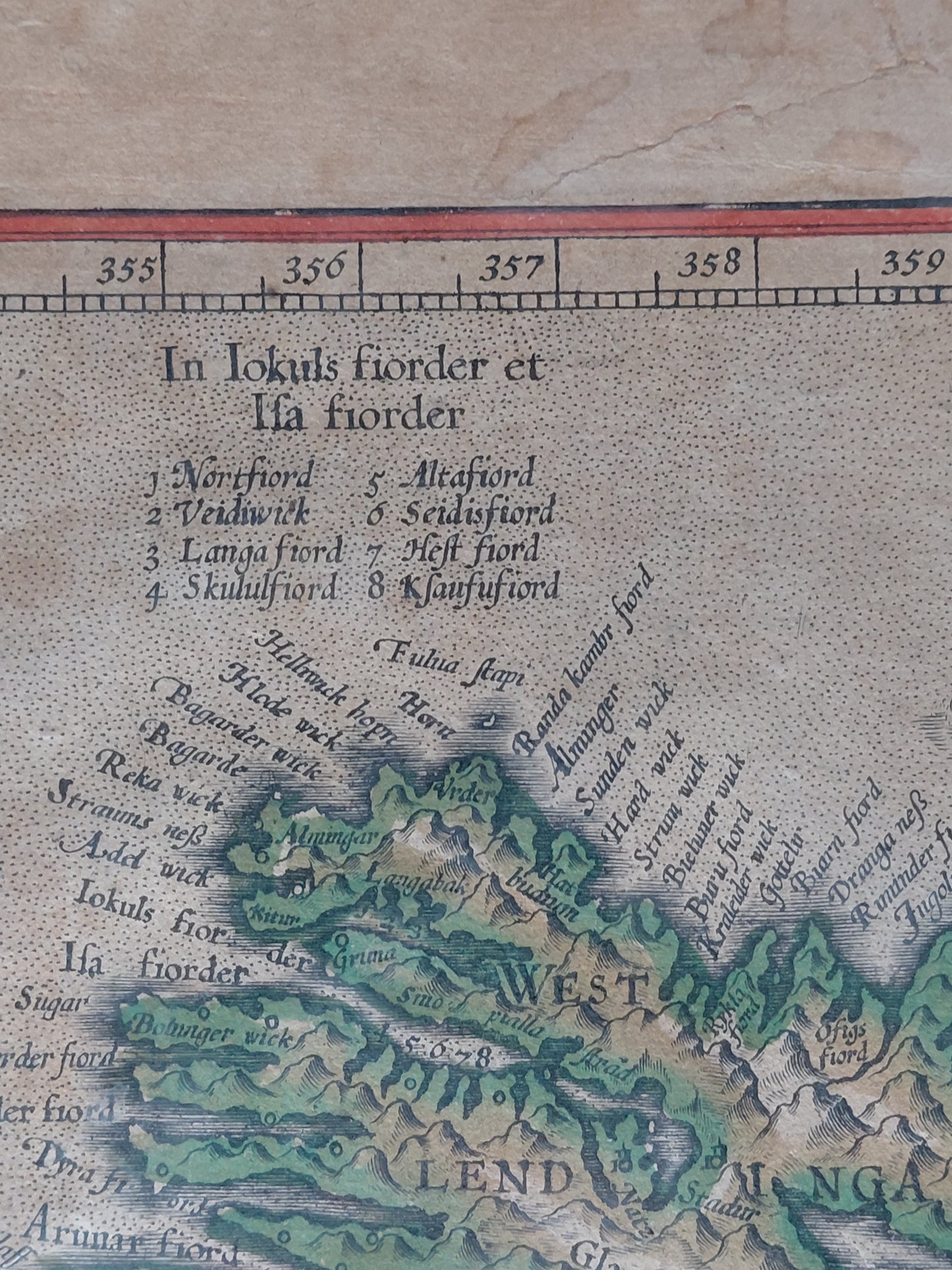 Landakort "Islandia" (1595-1613), Gerardus Mercator (1512–1594)