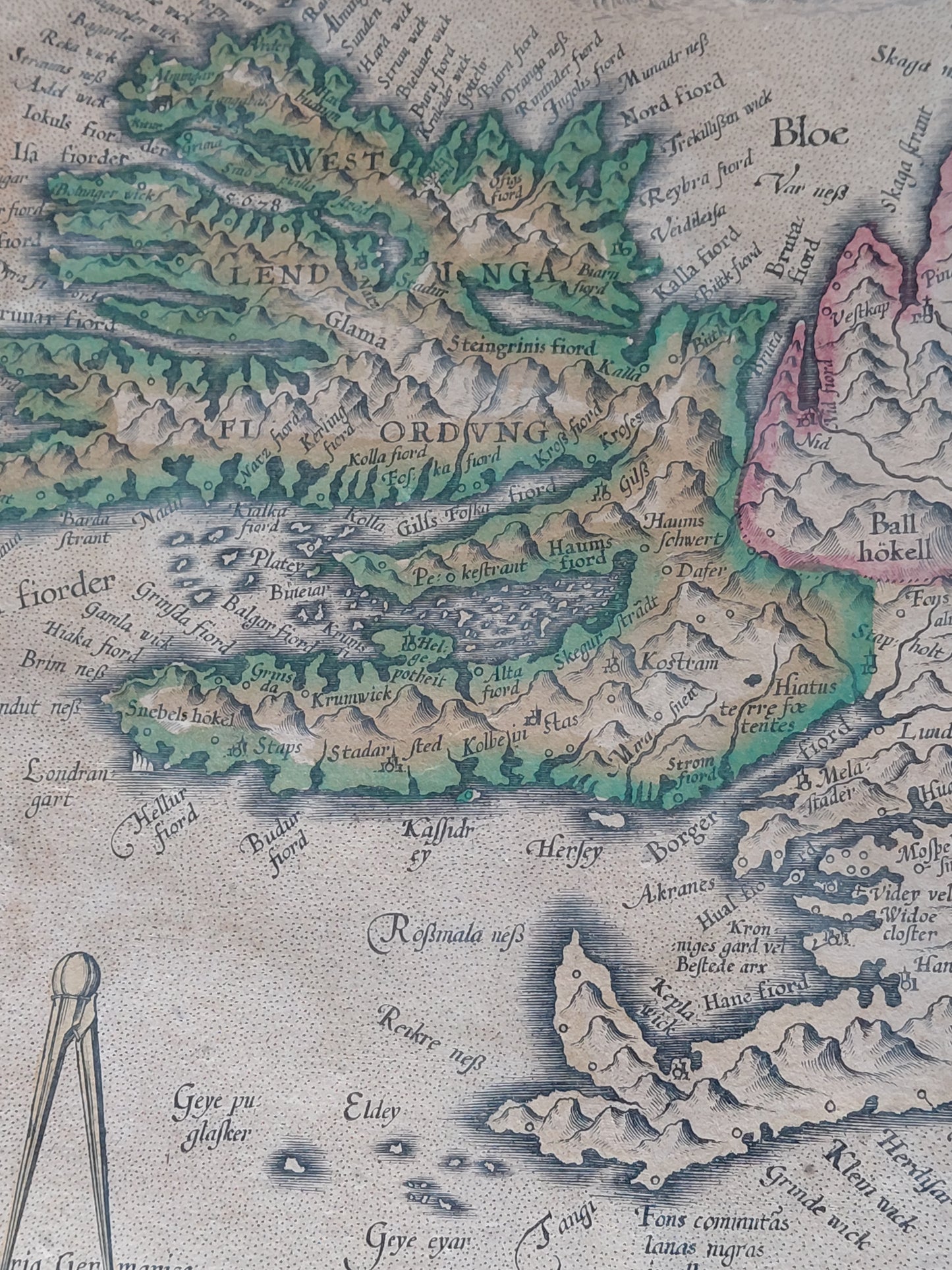 Landakort "Islandia" (1595-1613), Gerardus Mercator (1512–1594)