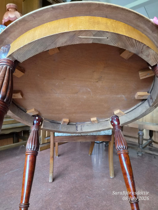 Antík Betri stofu sett í Art Deco stíl - 4 stólar & hringlaga borð, Antík