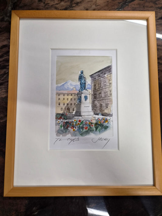 Afhjúpun Mozart í Salzburg vatnslitir og penni (2003), Jaluy