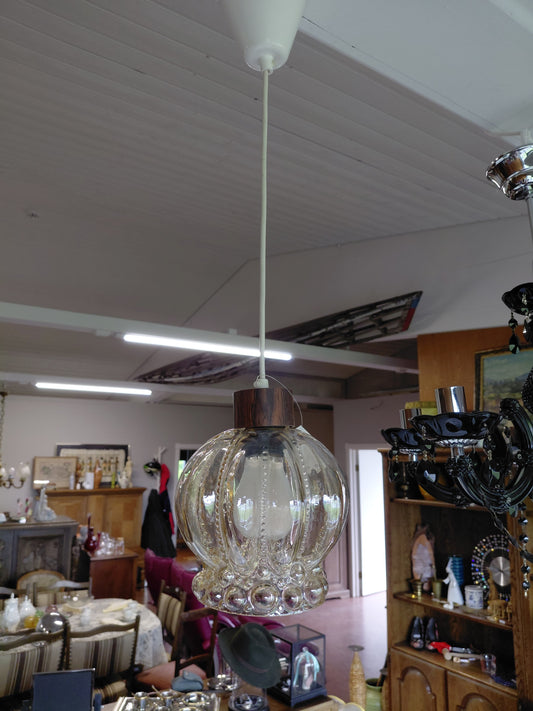 Vintage loftljós með glerkúpul (1960s), Ókunnur hönnuður