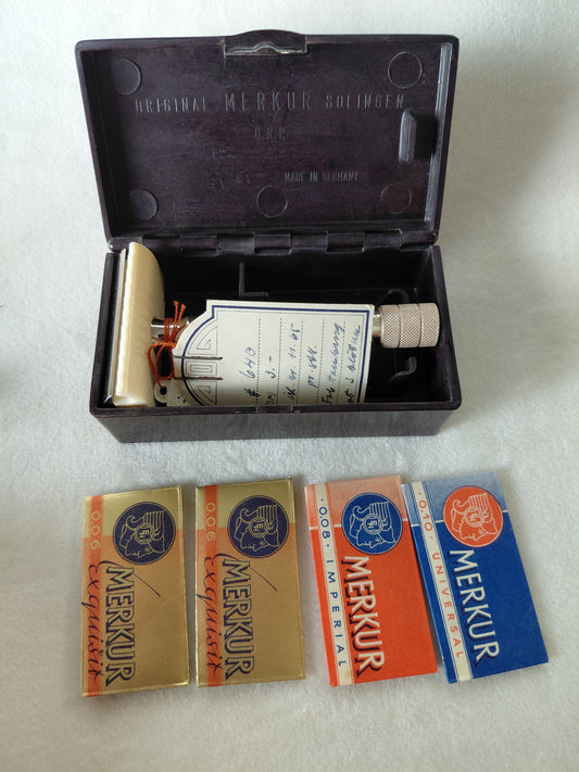 Blautraksturs rakvél Model 640 (1950-1960) ónotað, Merkur Solingen