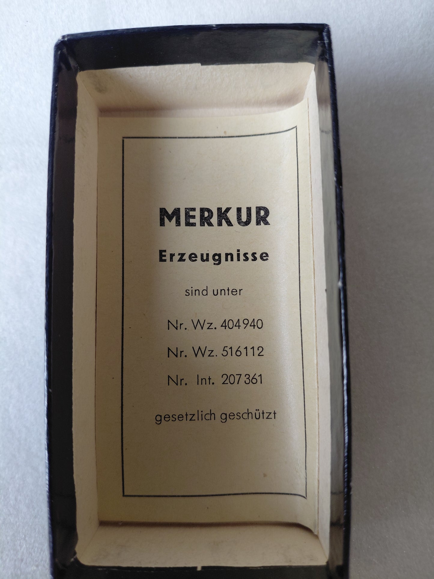 Blautraksturs rakvél Merkur Slant bar/skáskorin (1930-1950) ónotað, Merkur Solingen