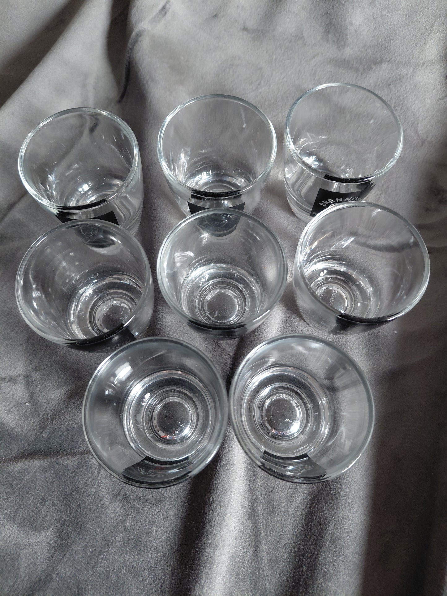 Vintage skotglös "Brennivín ÁTVR" seljast stök, ÁTVR