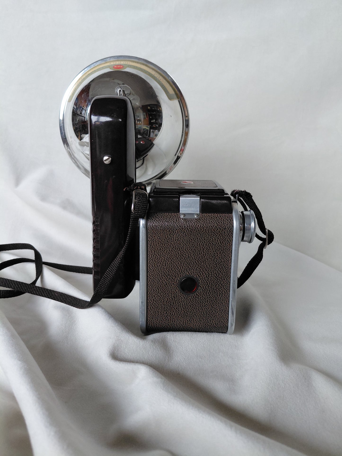 Vintage myndavél með flasshaldara Duaflex II (1950-1954), Kodak