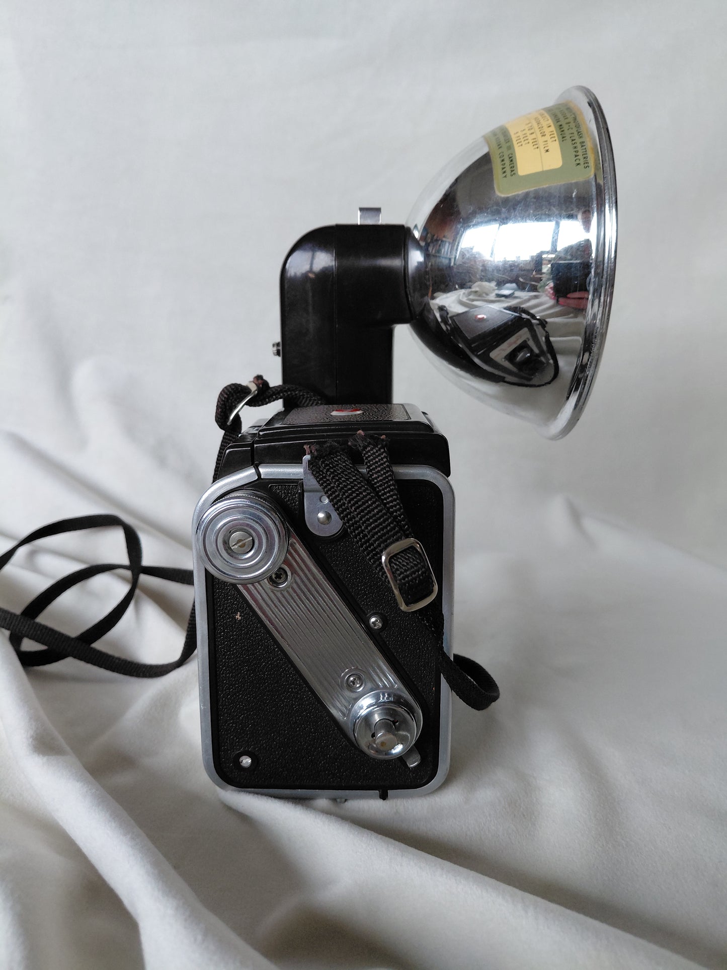 Vintage myndavél með flasshaldara Duaflex II (1950-1954), Kodak