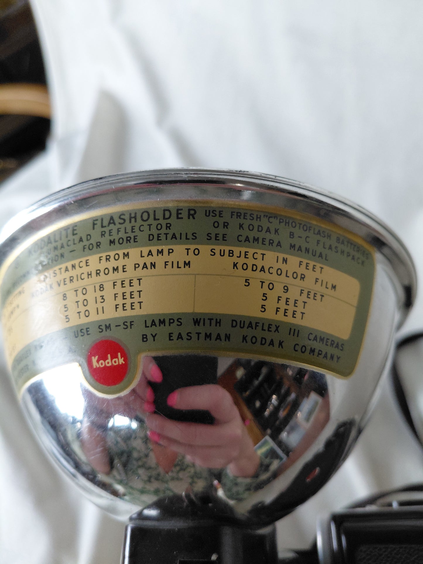 Vintage myndavél með flasshaldara Duaflex II (1950-1954), Kodak