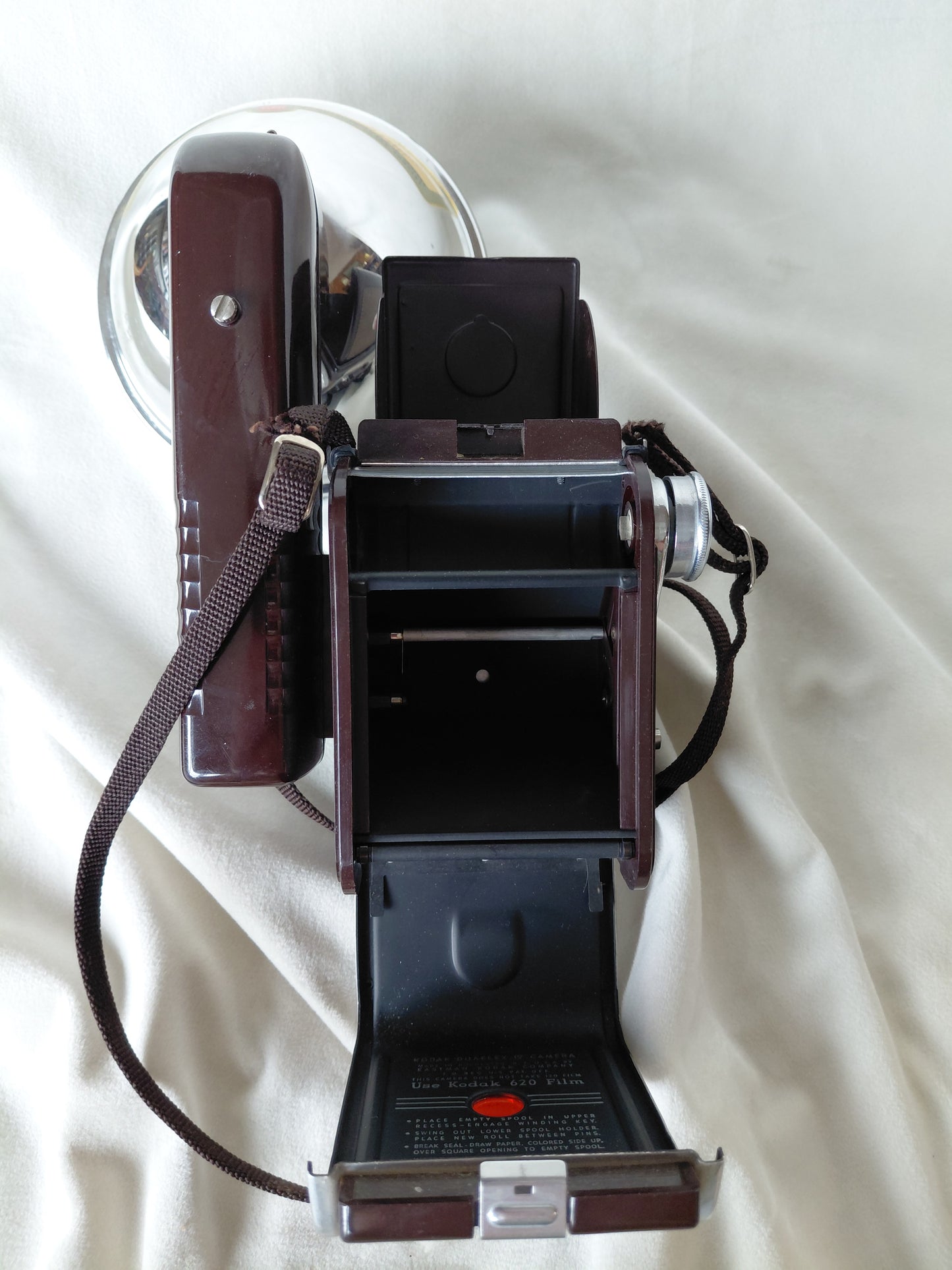 Vintage myndavél með flasshaldara Duaflex II (1950-1954), Kodak