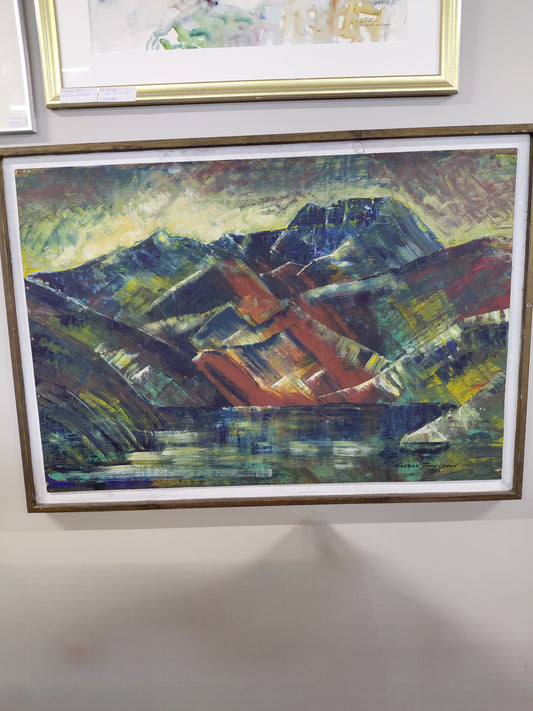 Málverk olía landslag (69x101 cm), Garðar Jökulsson