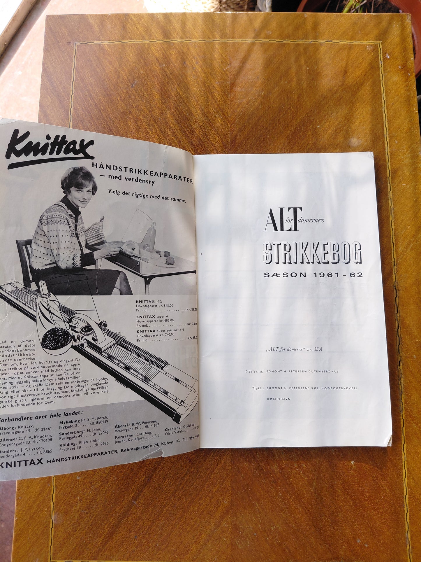 Prjónauppskriftir danskt Alt for damerne nr. 35A (1961-1962), BWT Strikkebog