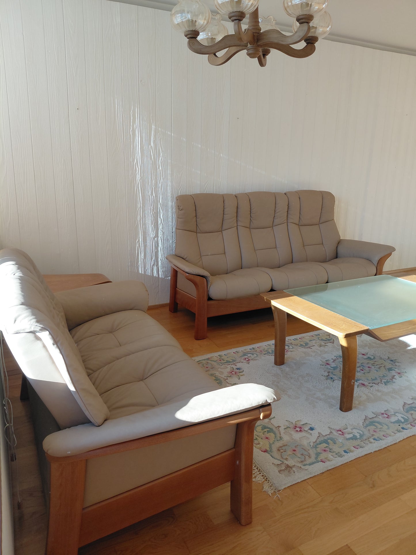 Stillanlegur 3-manna leður hægindasófi Stressless Comfort - Windsor (2007-2008), Ekornes