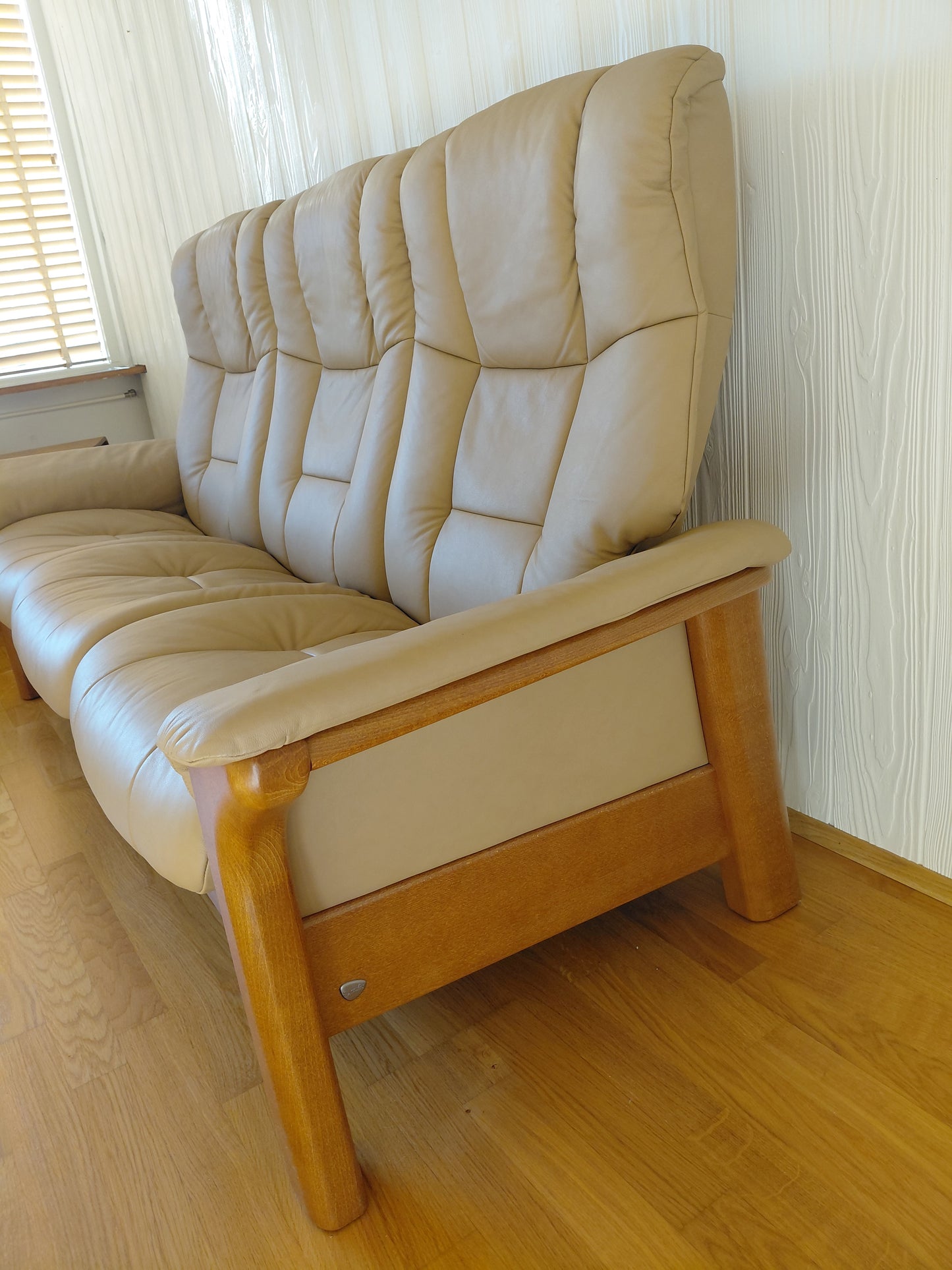 Stillanlegur 3-manna leður hægindasófi Stressless Comfort - Windsor (2007-2008), Ekornes