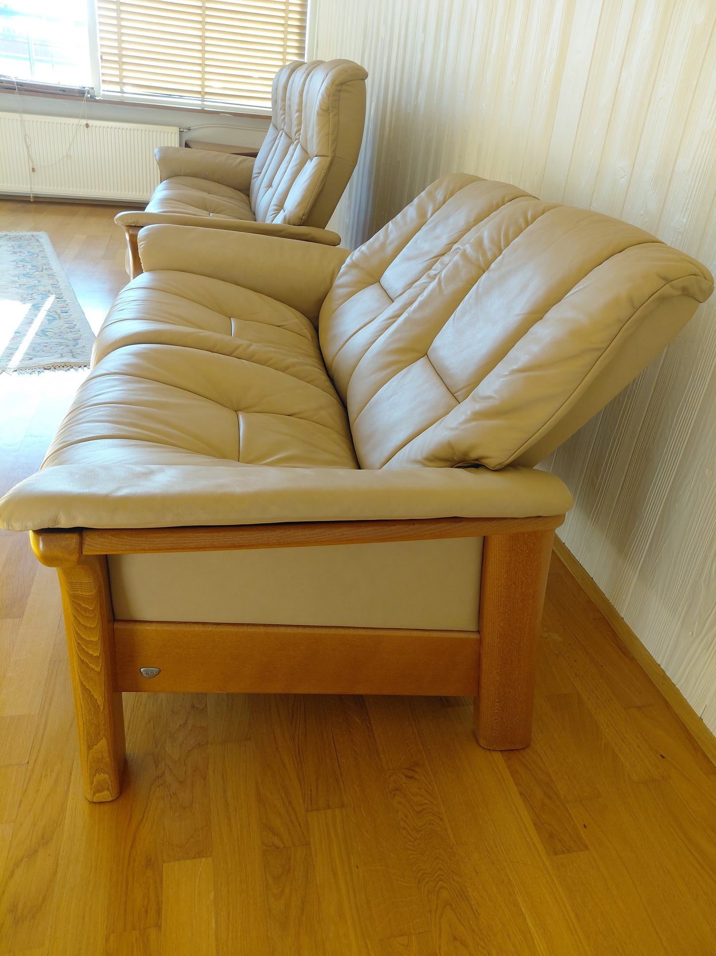 Stillanlegur 2-manna leður hægindasófi Stressless Comfort - Windsor (2007-2008), Ekornes