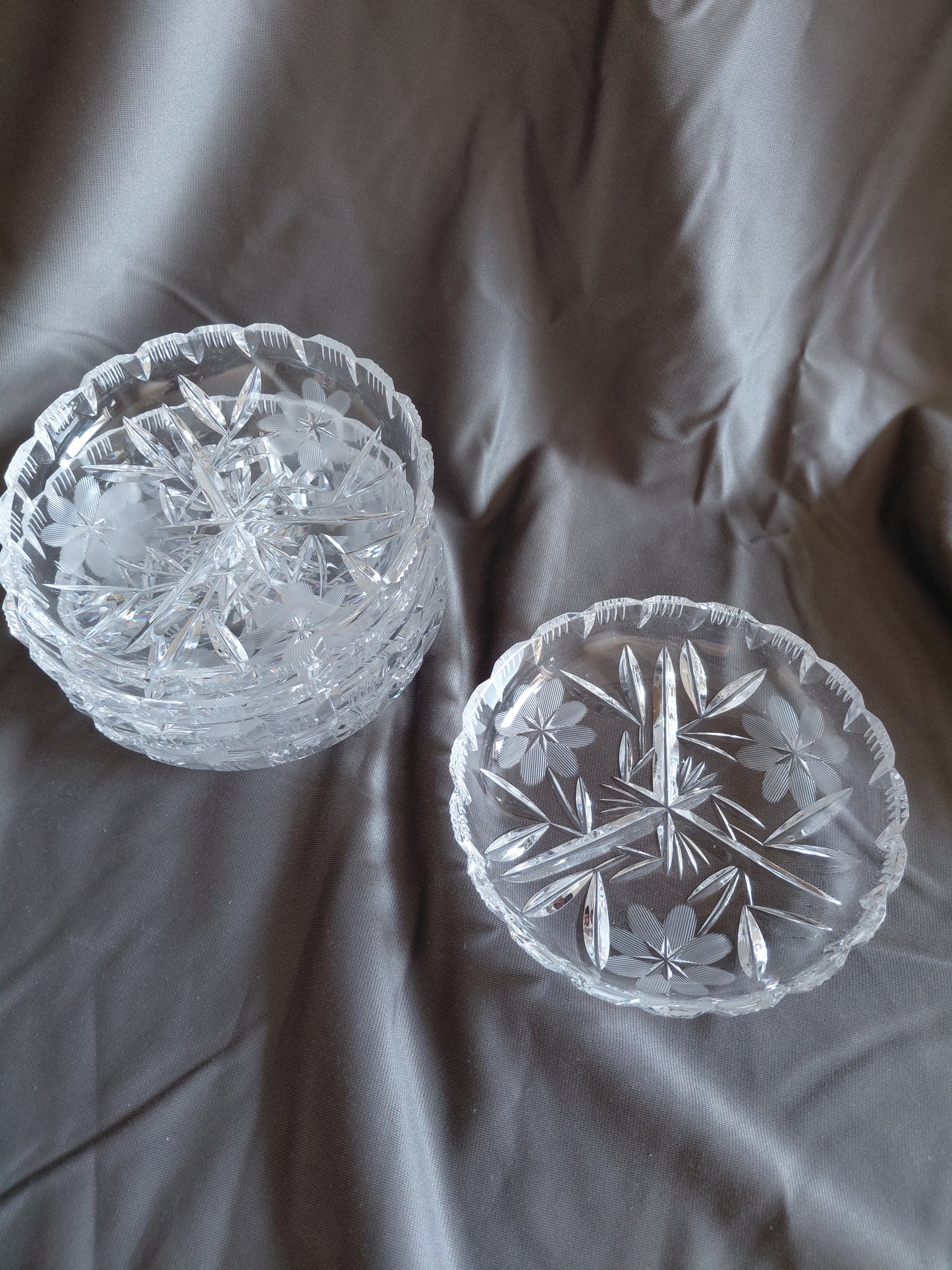 Vintage kristal skálar - seljast stakar Ø14.5 cm (1950-1980)