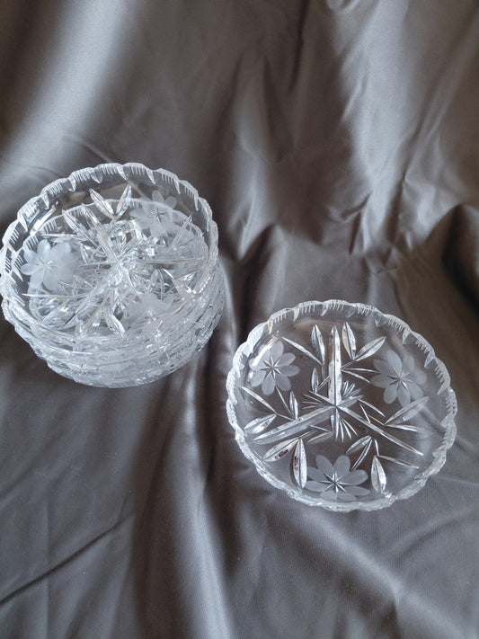 Vintage kristal skálar - seljast stakar Ø14.5 cm (1950-1980)