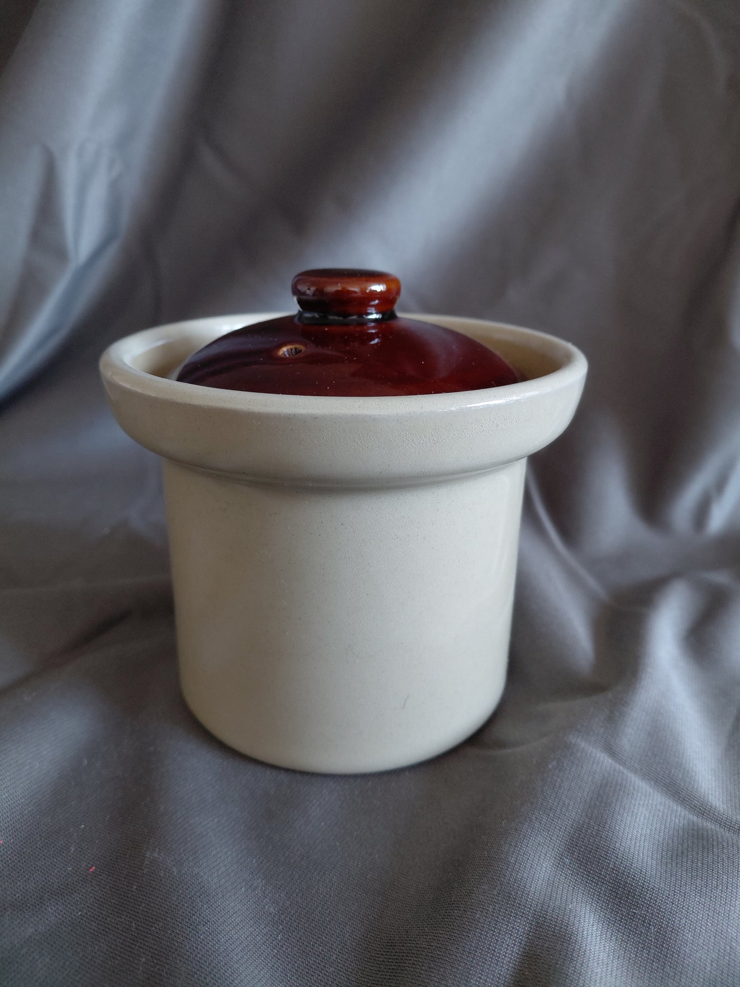 Vintage Síld leirkrukka með loki (1970s), Denby Pottery