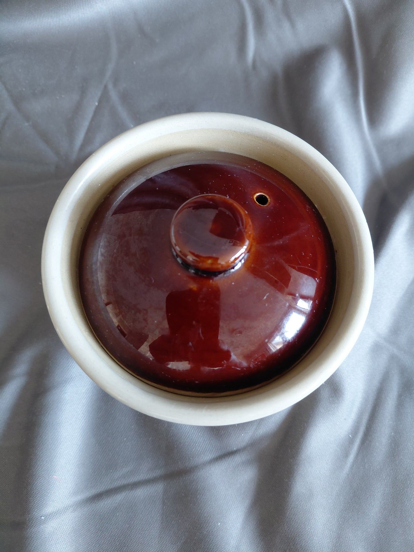 Vintage Síld leirkrukka með loki (1970s), Denby Pottery