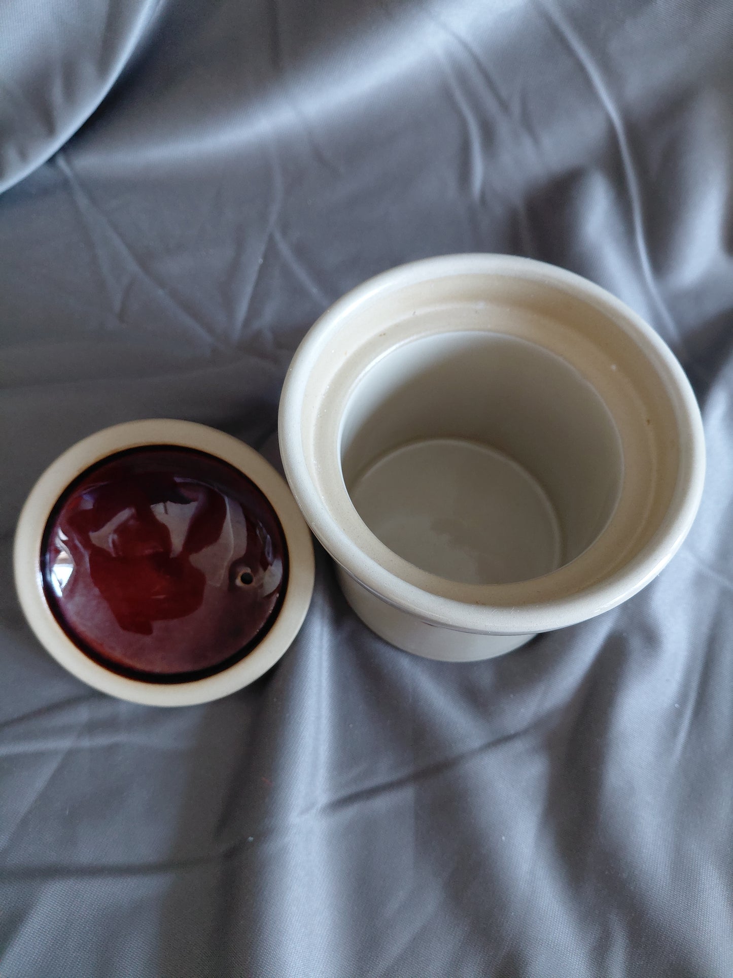 Vintage Síld leirkrukka með loki (1970s), Denby Pottery