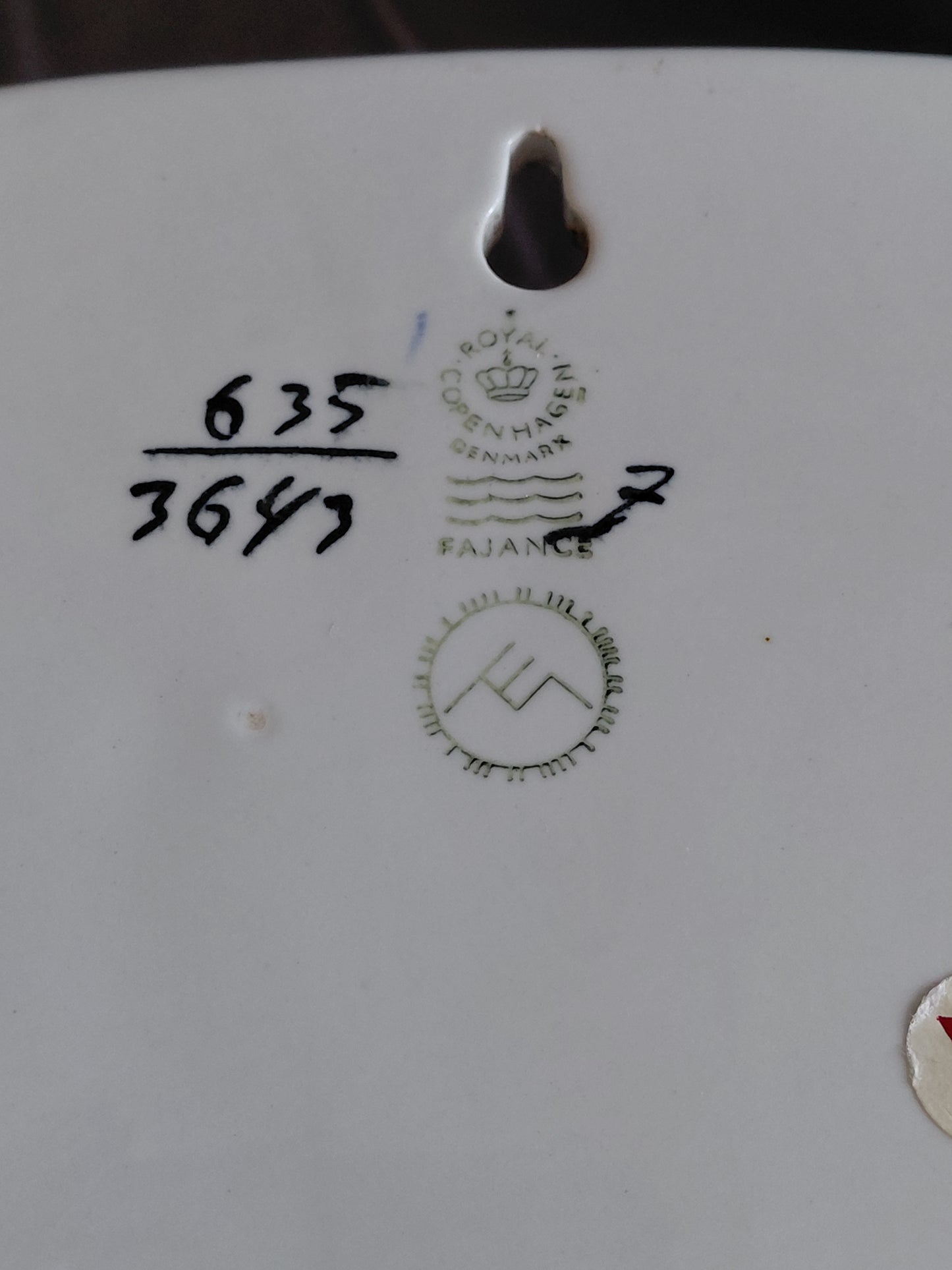 Vintage vegghengt saltkar eftir Ellen Malmer (1969), Royal Copenhagen
