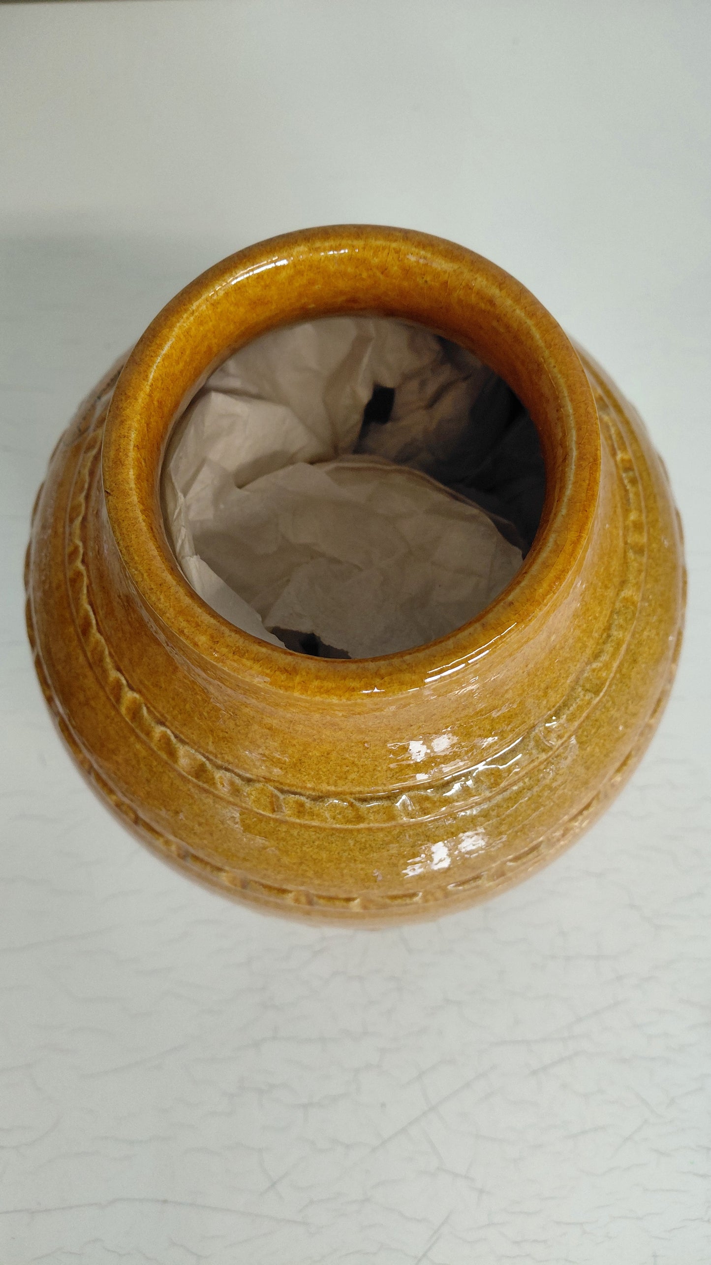 Leir blómavasi, handgerður, Handmade in Portugal
