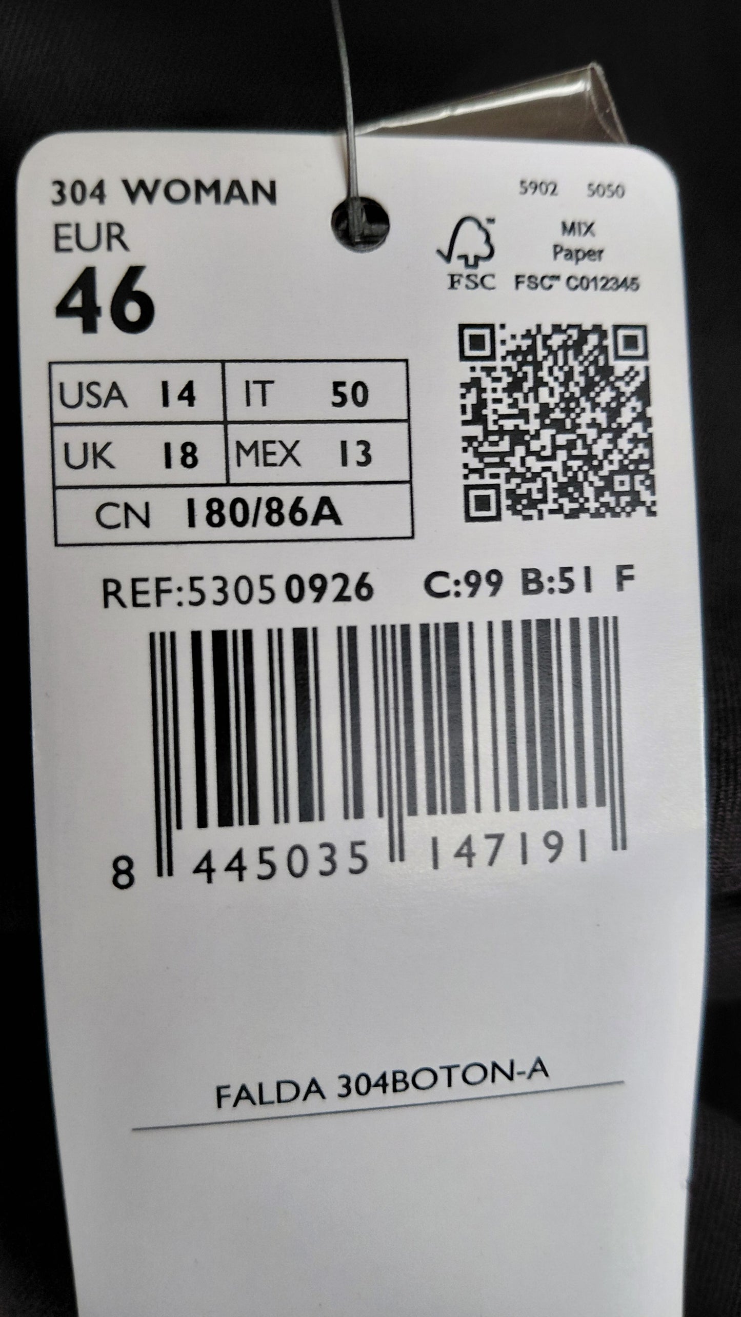 Sítt pils í A-sniði (ónotað), EUR 46, MNG