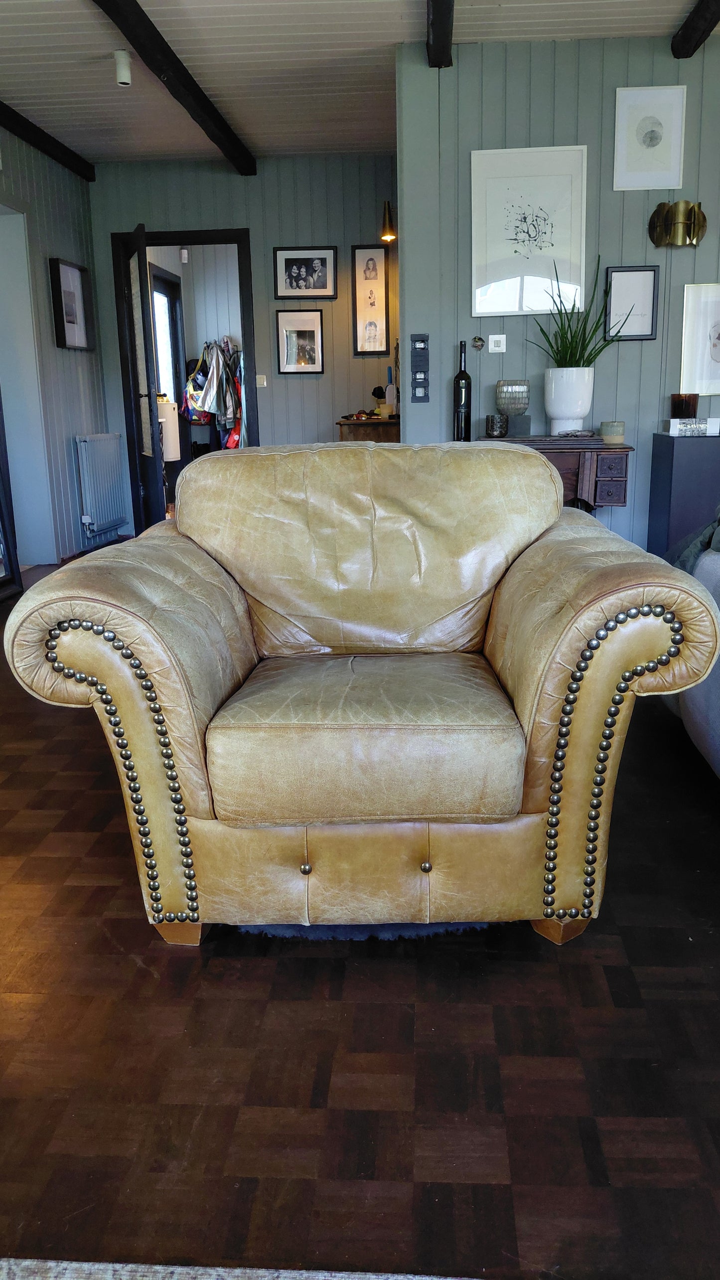 Vintage leðurstóll (1990-2000), Made in Italy