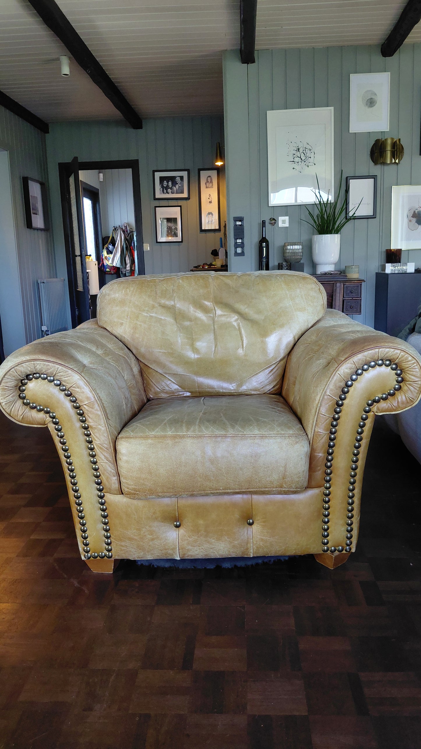 Vintage leðurstóll (1990-2000), Made in Italy
