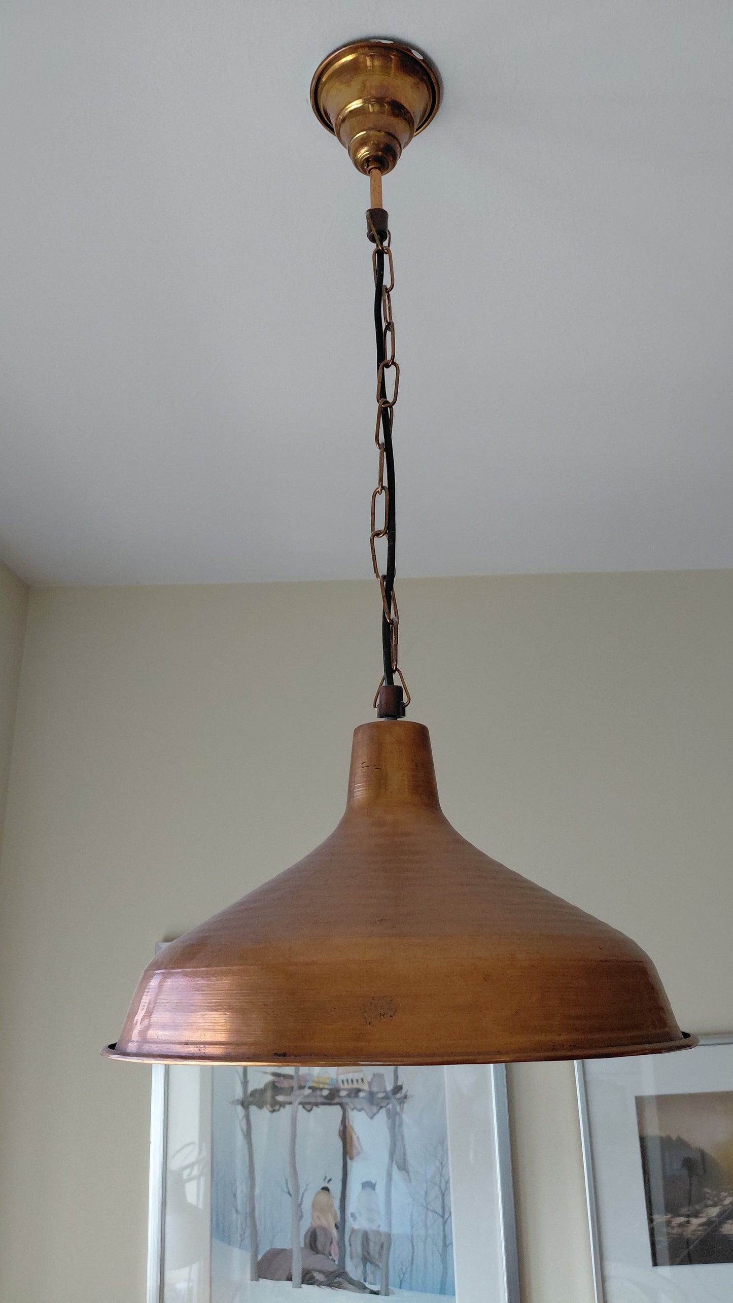 Vintage kopar loftljós (1960-1970), Vintage
