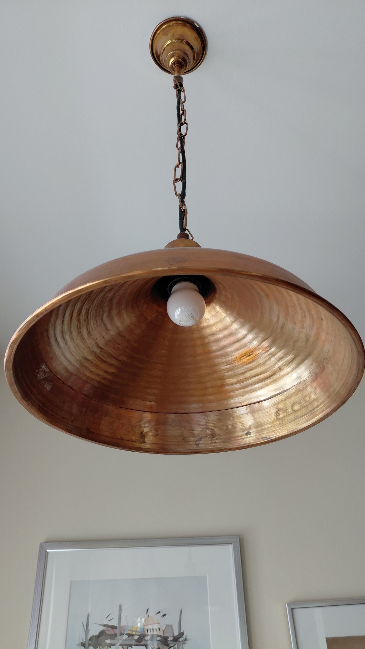 Vintage kopar loftljós (1960-1970), Vintage