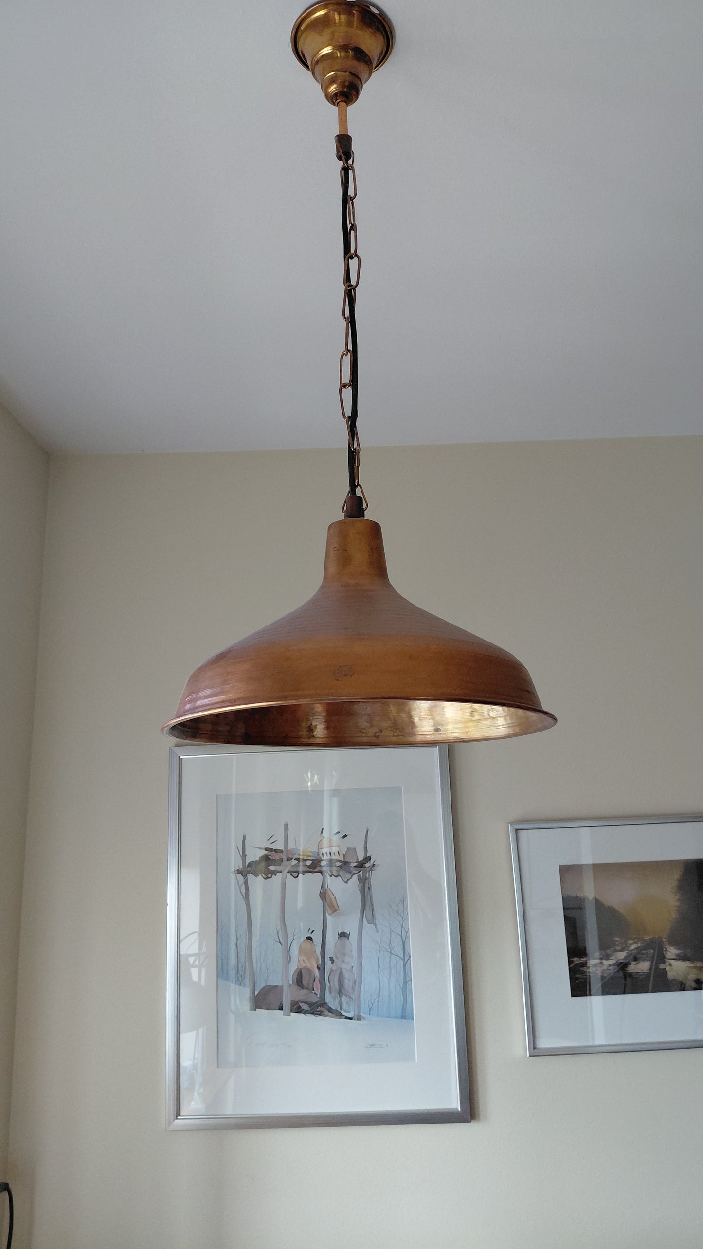 Vintage kopar loftljós (1960-1970), Vintage
