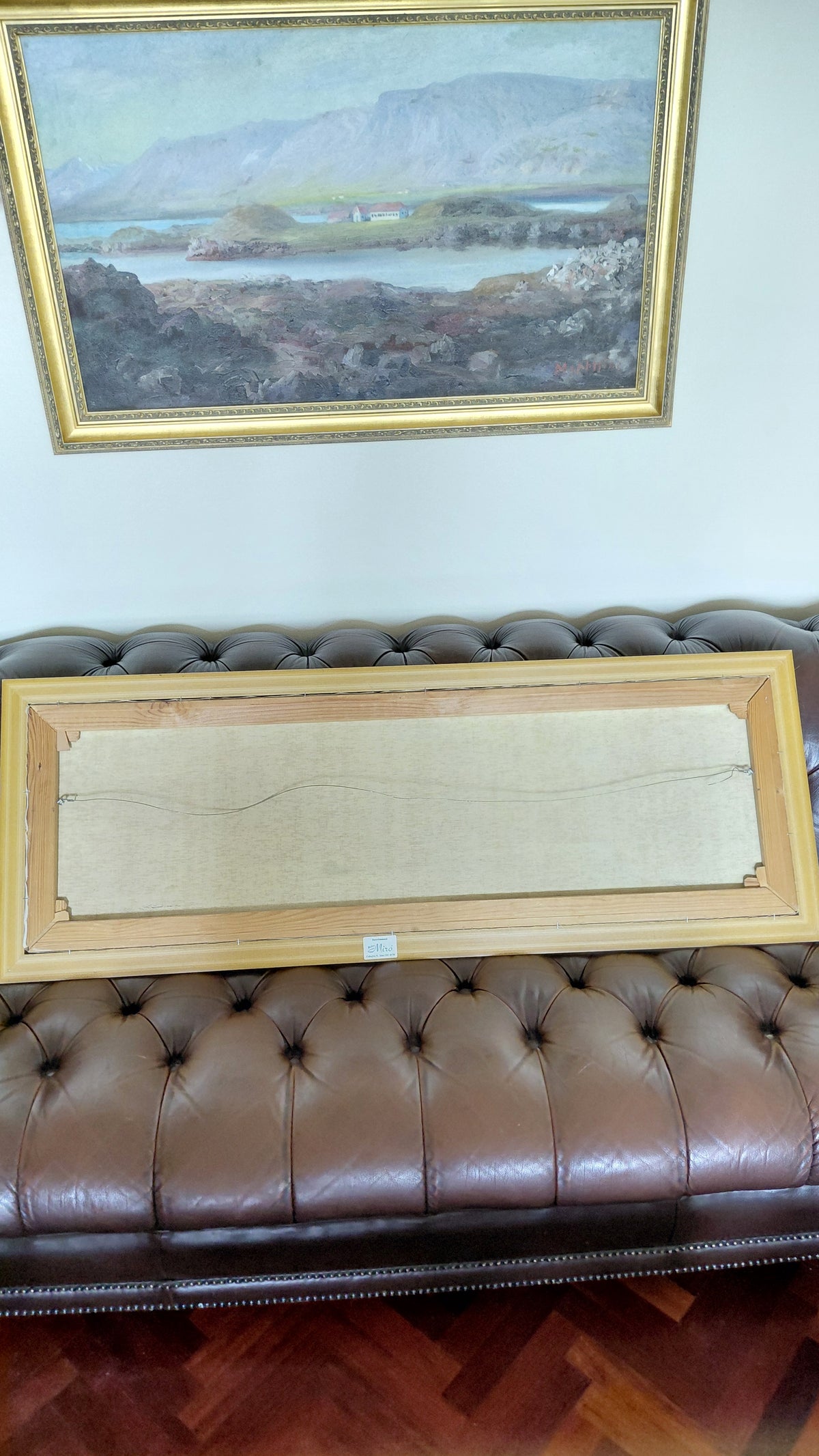 Olíumálverk af íslensku landslagi (129x47 cm), SB