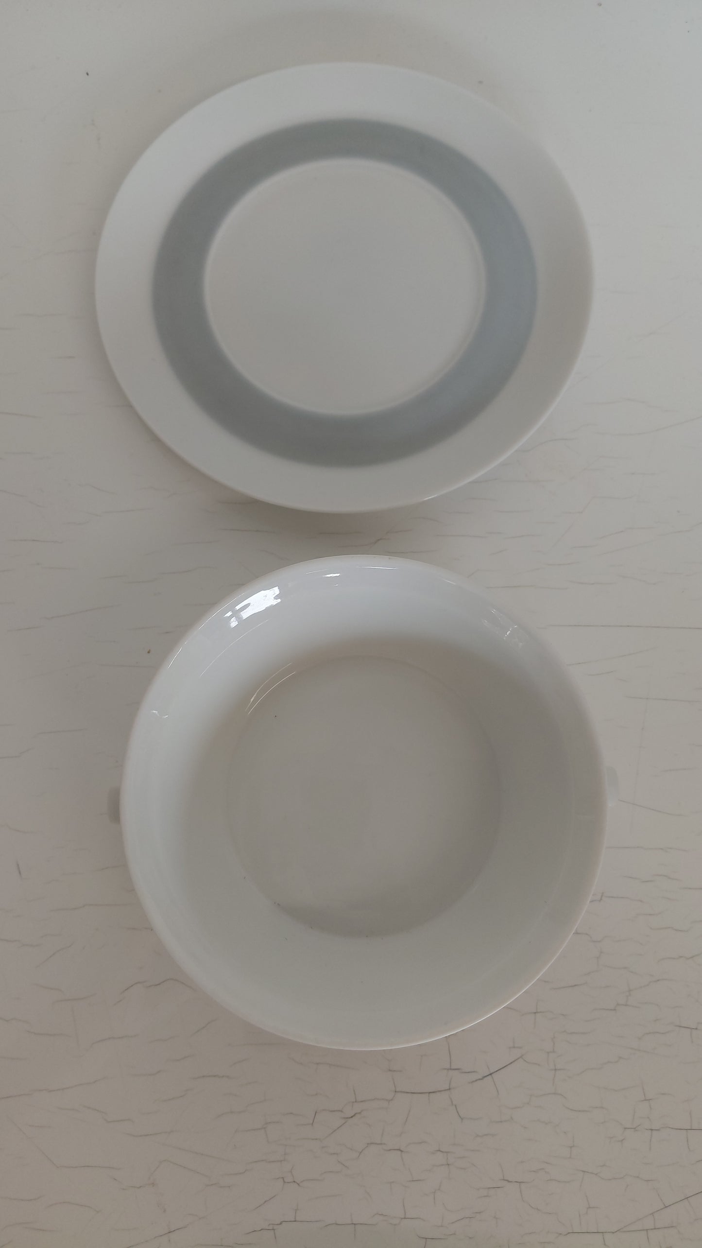 Súpuskálar með undirdisk "studio-linie, Bouquet in Grey“ 1960-1970, Rosenthal