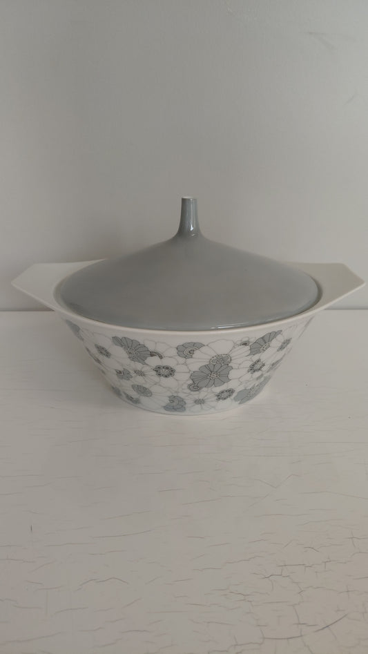 Stór matskál með loki "studio-linie, Bouquet in Grey“ 1960-1970, Rosenthal