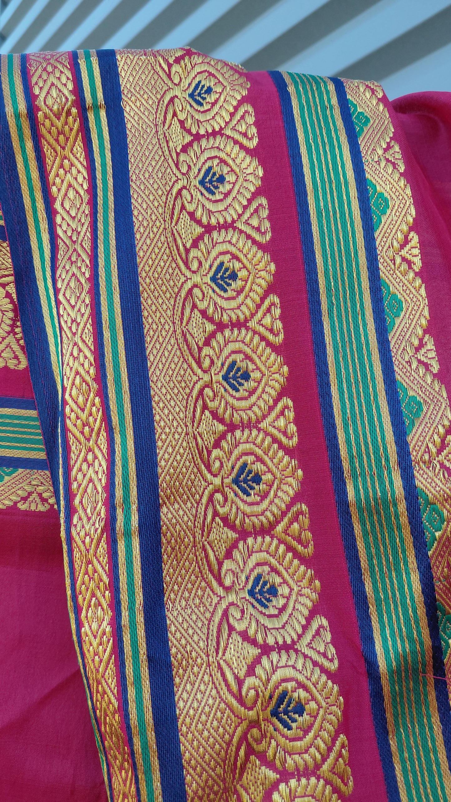 Indverskt saree 100% silki (vintage)
