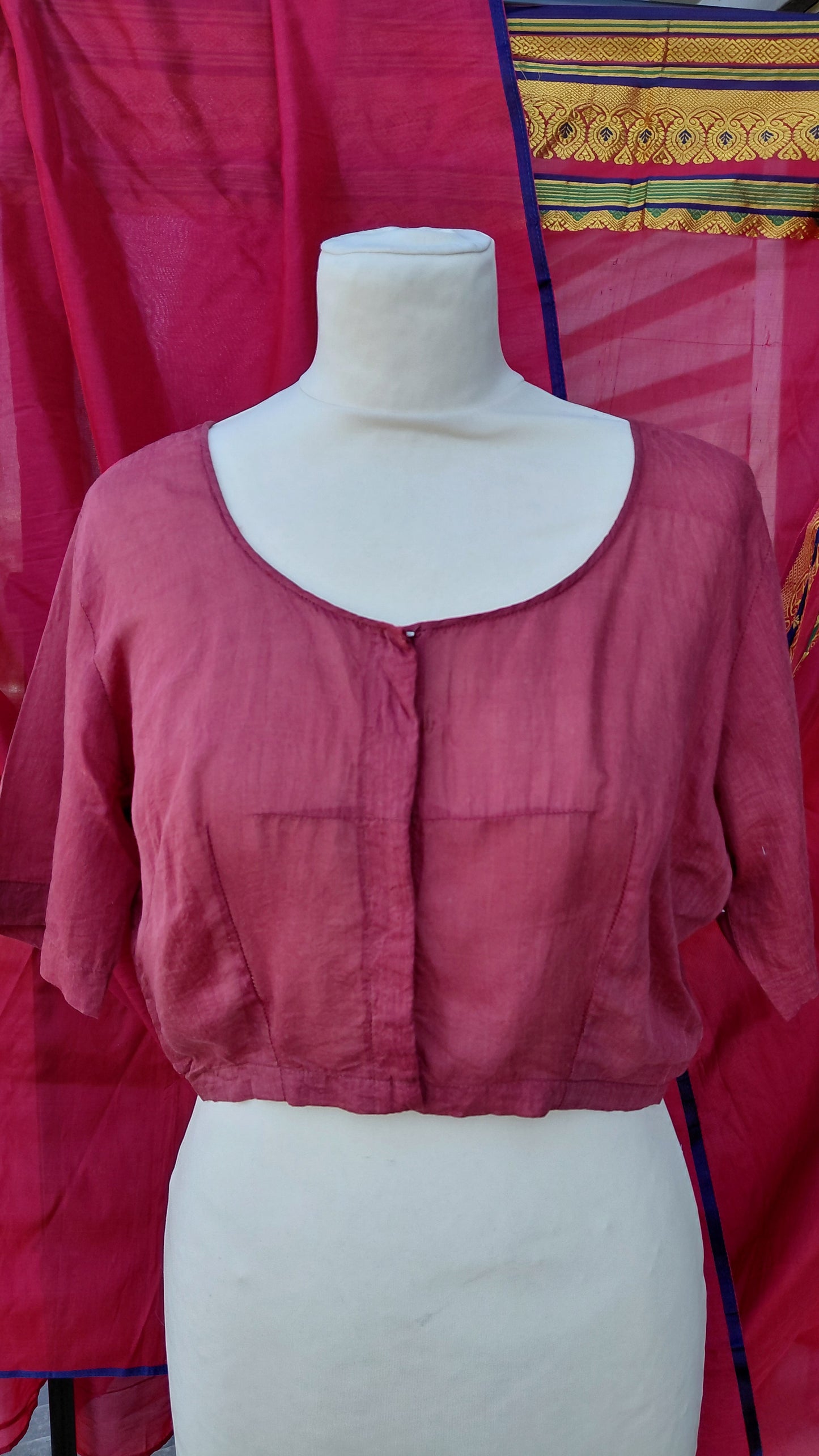 Indverskt saree 100% silki (vintage)